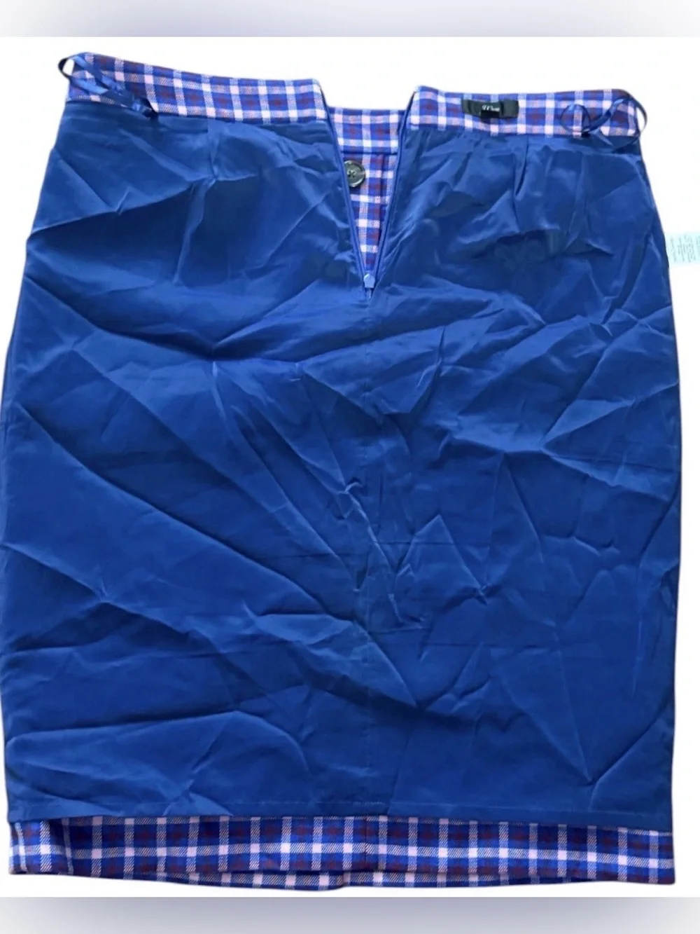 J. Crew Purple Plaid Pencil Skirt with Buttons Size 10